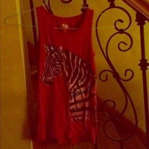 A pink adorable zebra tank top